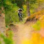 Ciclista in Bike park Plan de Corones